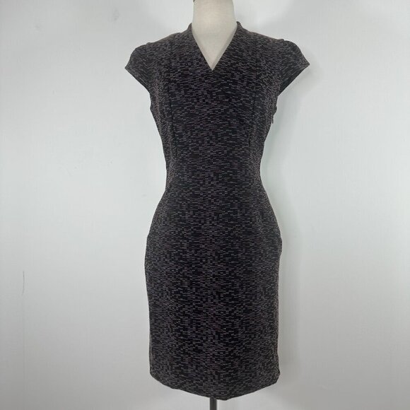 M.M. LaFleur V-Neck Cap Sleeve Felisa Dress Multicolor Womens Size 8 - Picture 2 of 16